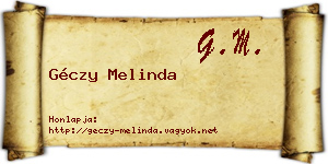 Géczy Melinda névjegykártya