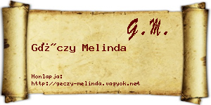 Géczy Melinda névjegykártya